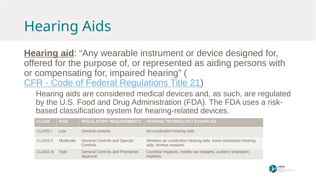 Over-the-Counter Hearing Aids Agenda Items - slide 5 of 9