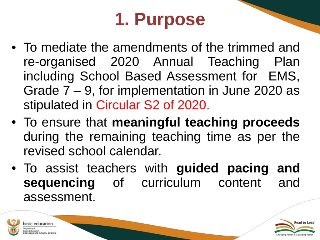 2020 REVISED CURRICULUM AND ASSESSMENT PLANS EMS - slide 3 of 27