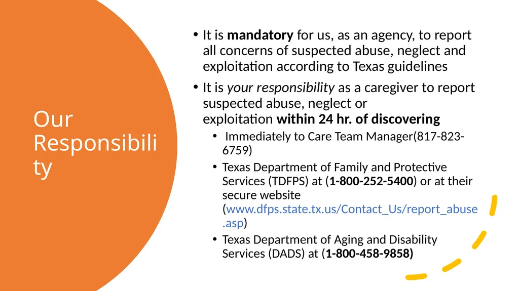 Abuse, Neglect, and Exploitation Helping Restore - slide 16 of 16