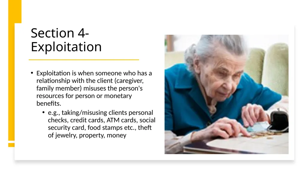 Abuse, Neglect, and Exploitation Helping Restore - slide 14 of 16