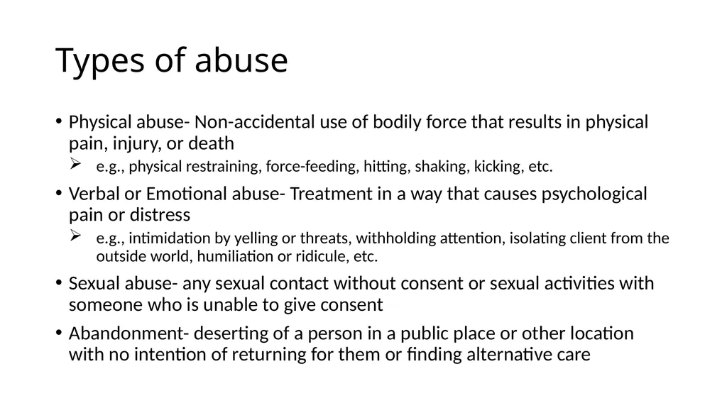 Abuse, Neglect, and Exploitation Helping Restore - slide 9 of 16