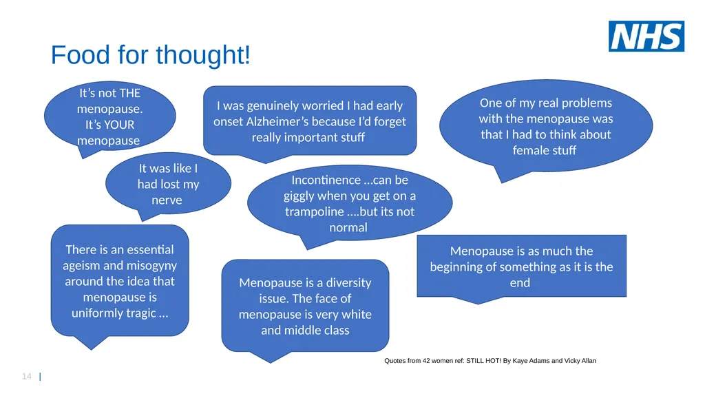Menopause…….. why it matters Suzanne Banks CBE - slide 14 of 16