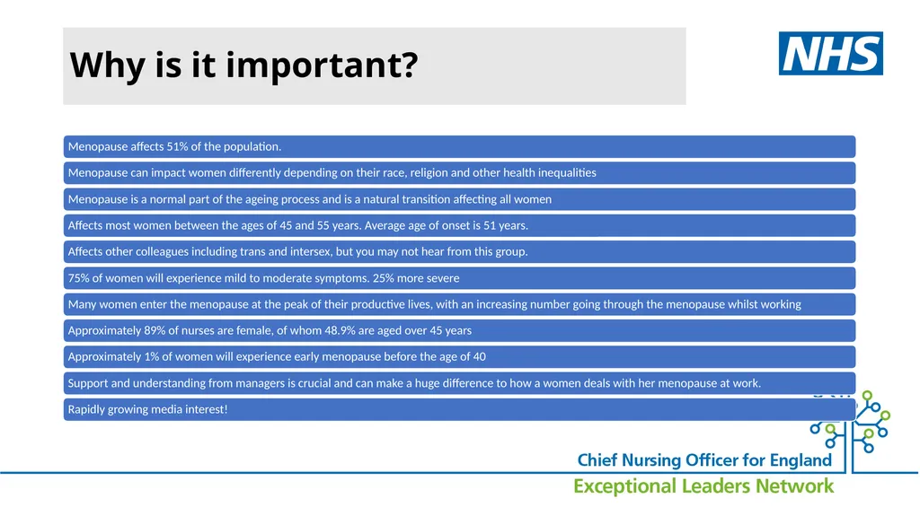 Menopause…….. why it matters Suzanne Banks CBE - slide 5 of 16