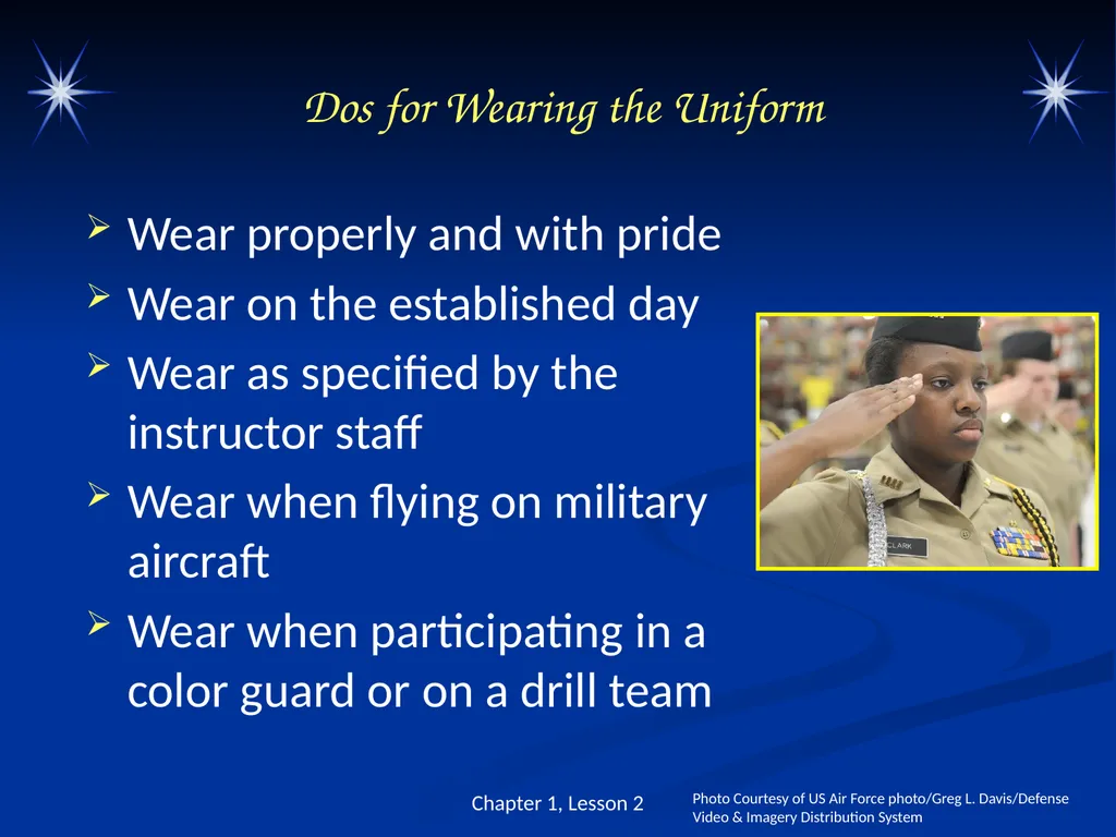 The Military Uniform and Appearance Standards - slide 7 of 26