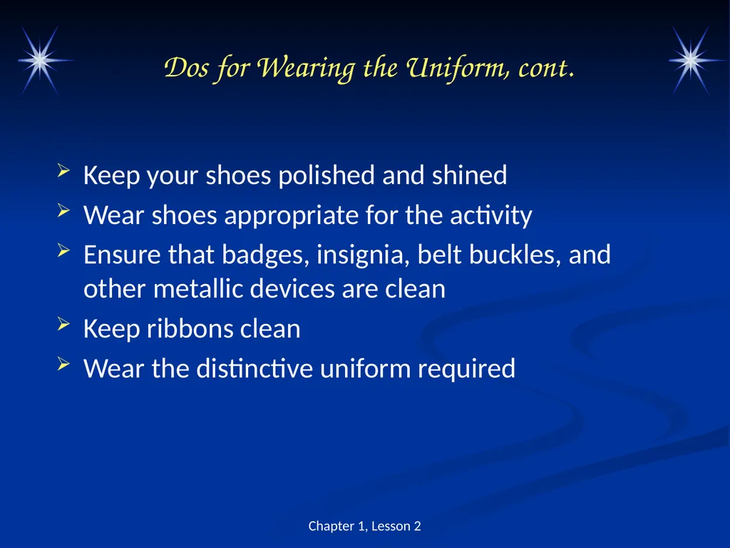 The Military Uniform and Appearance Standards - slide 8 of 26
