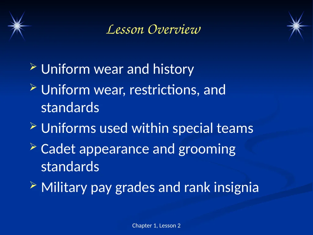 The Military Uniform and Appearance Standards - slide 2 of 26