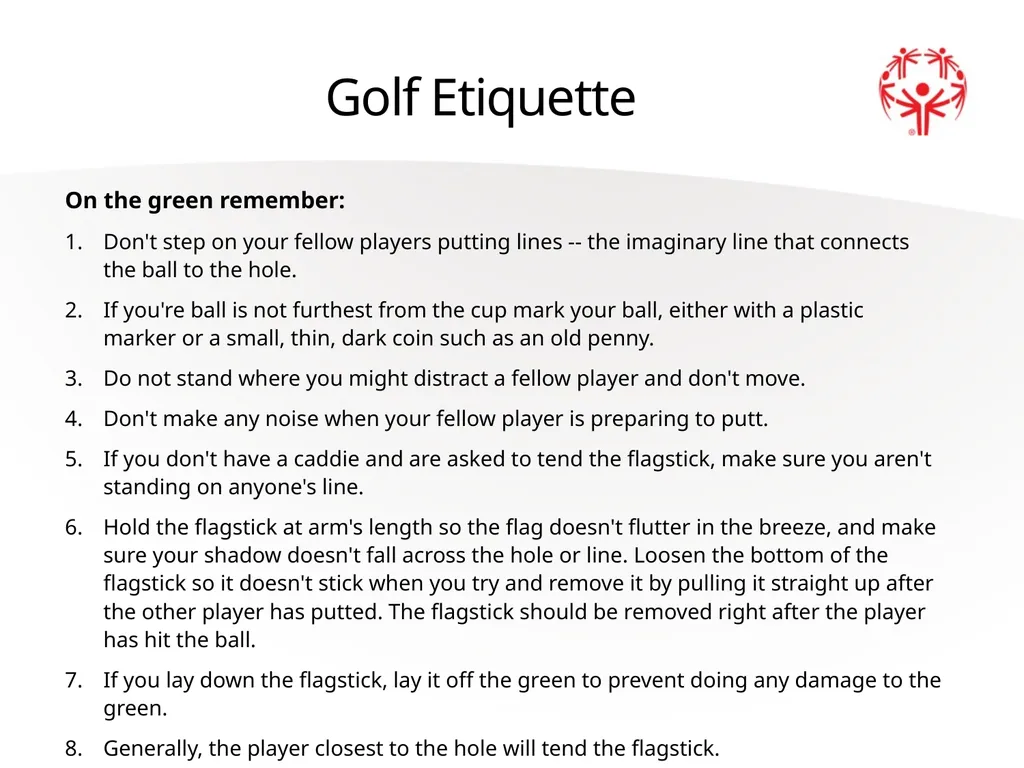 Golf Official Rules Level 1 Individual Skills - slide 25 of 27