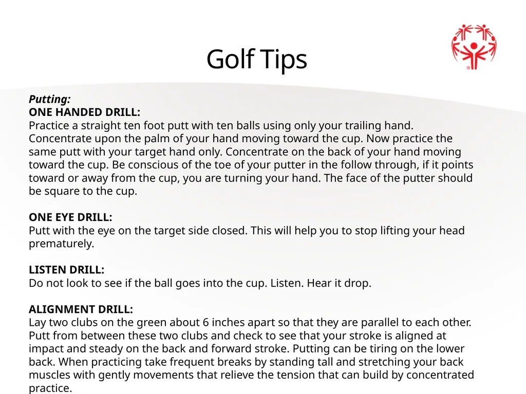 Golf Official Rules Level 1 Individual Skills - slide 21 of 27