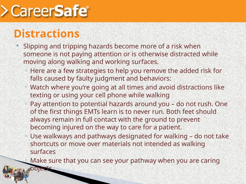 www.CareerSafeOnline.com Walking and Working - slide 32 of 39