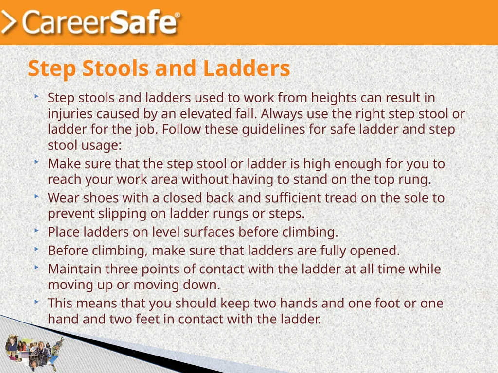 www.CareerSafeOnline.com Walking and Working - slide 30 of 39