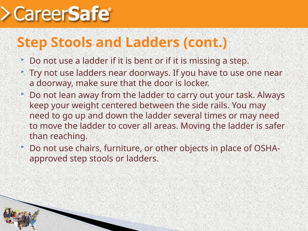 www.CareerSafeOnline.com Walking and Working - slide 31 of 39