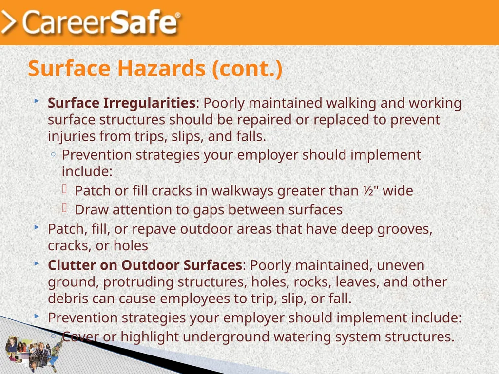 www.CareerSafeOnline.com Walking and Working - slide 20 of 39
