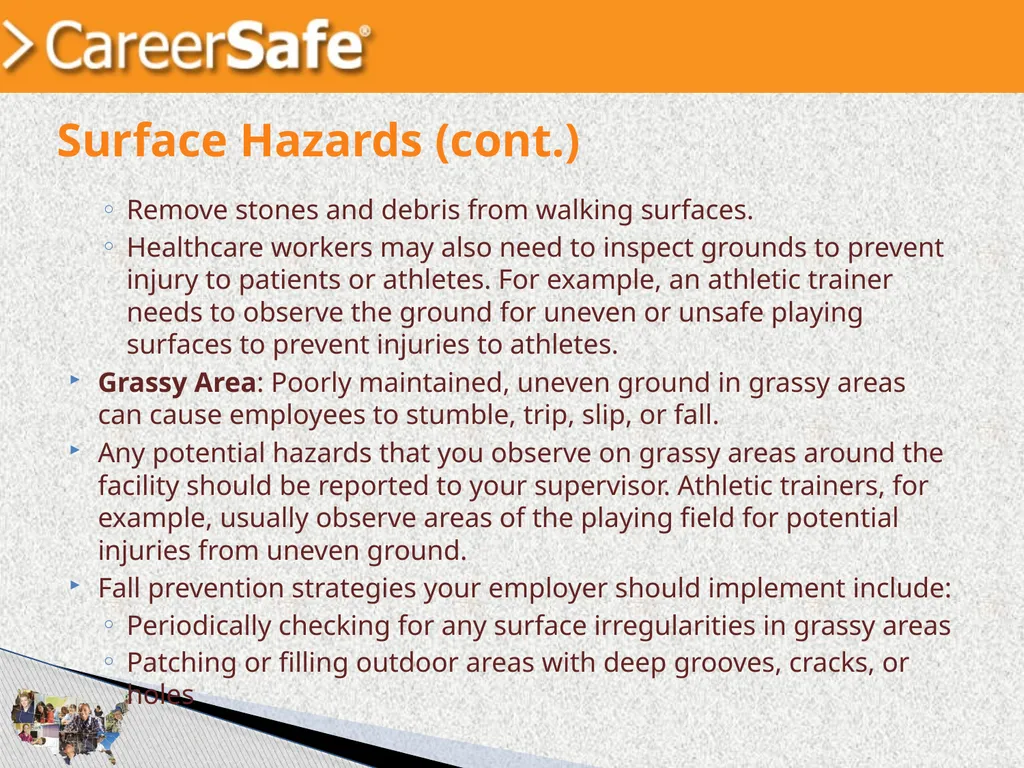 www.CareerSafeOnline.com Walking and Working - slide 21 of 39