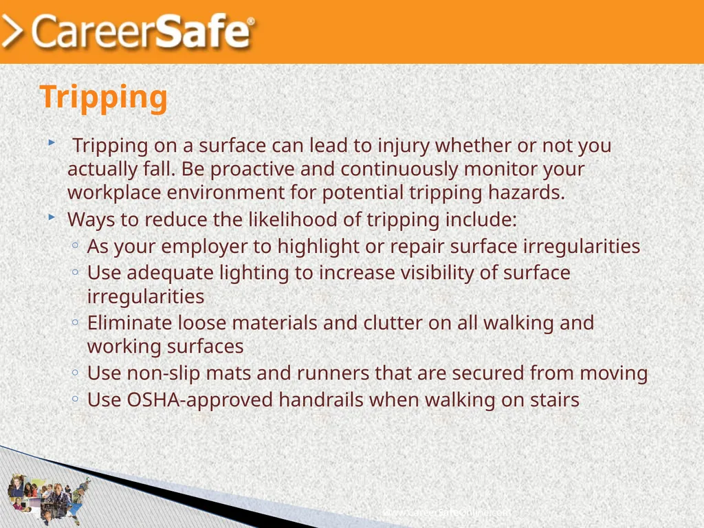 www.CareerSafeOnline.com Walking and Working - slide 18 of 39