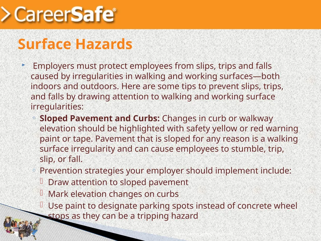 www.CareerSafeOnline.com Walking and Working - slide 19 of 39