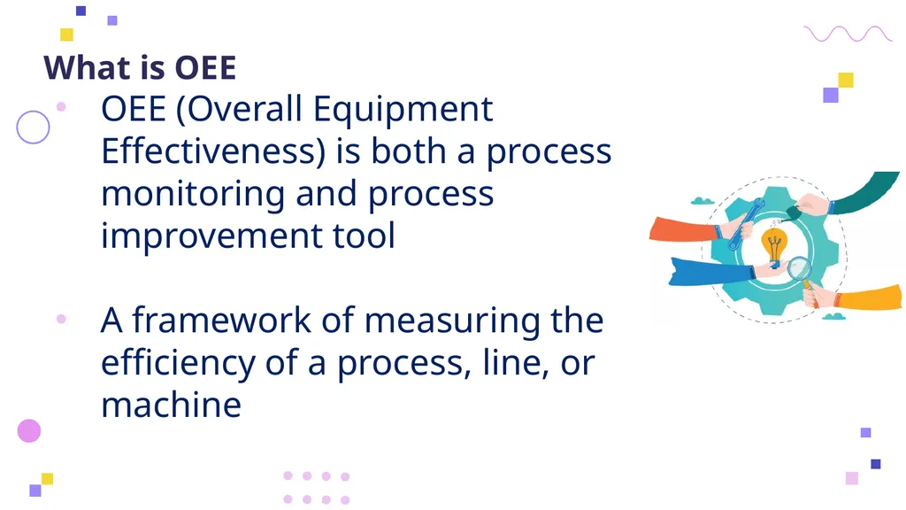 OVERALL EQUIPMENT EFFICIENCY Principles, - slide 9 of 42