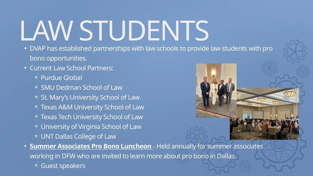DEVELOPING THE RELATIONSHIP BETWEEN LAW FIRMS, LAW - slide 11 of 27