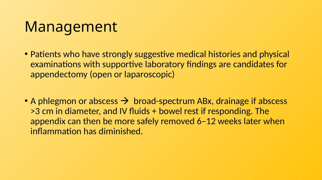 Acute Appendicitis Tyler Klee University of - slide 26 of 30