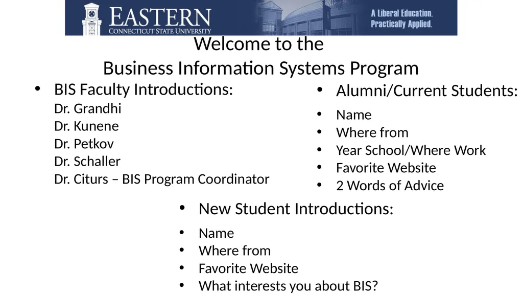 Those Who Are Eastern . . . Welcome to the - slide 2 of 27