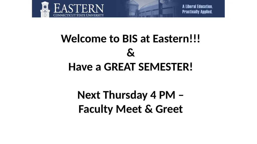 Those Who Are Eastern . . . Welcome to the - slide 27 of 27