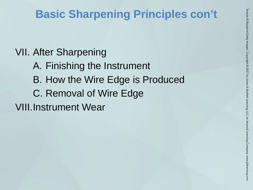 Chapter 38 Instrument Care and Sharpening Learning - slide 11 of 23