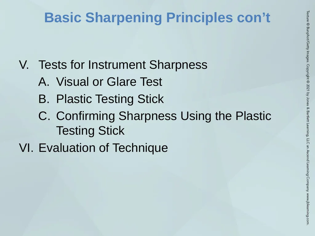Chapter 38 Instrument Care and Sharpening Learning - slide 9 of 23