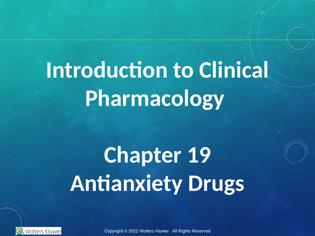Introduction to Clinical Pharmacology Chapter 19 - slide 1 of 29