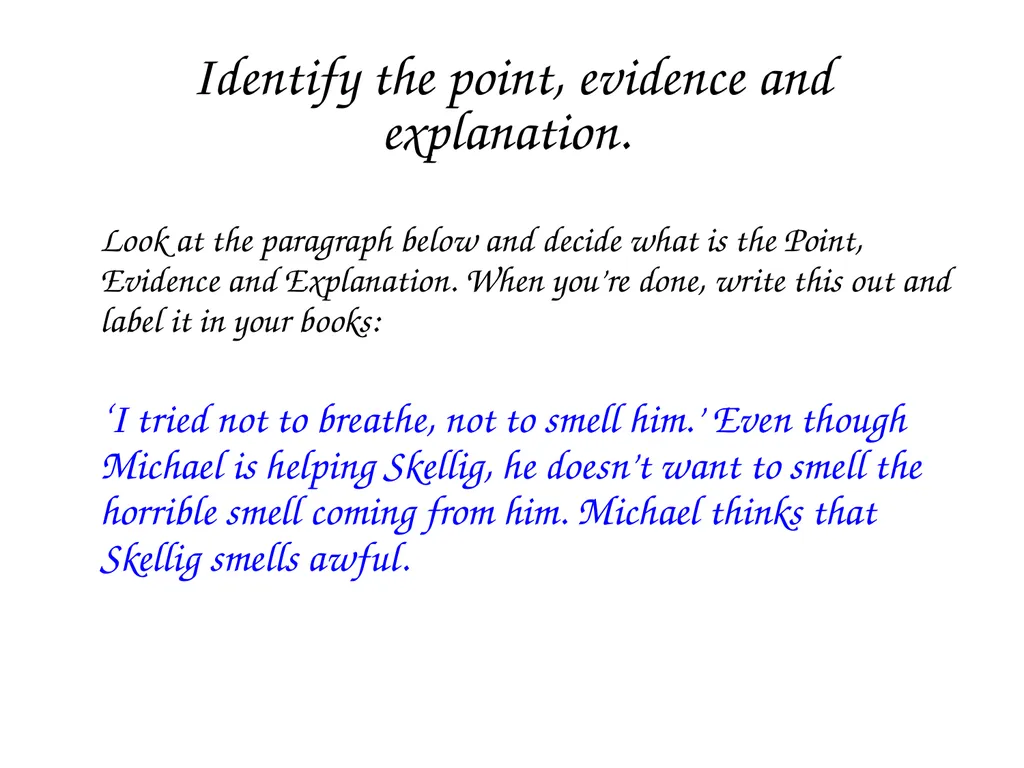 PEE Paragraphs AIM: To understand how this - slide 6 of 12