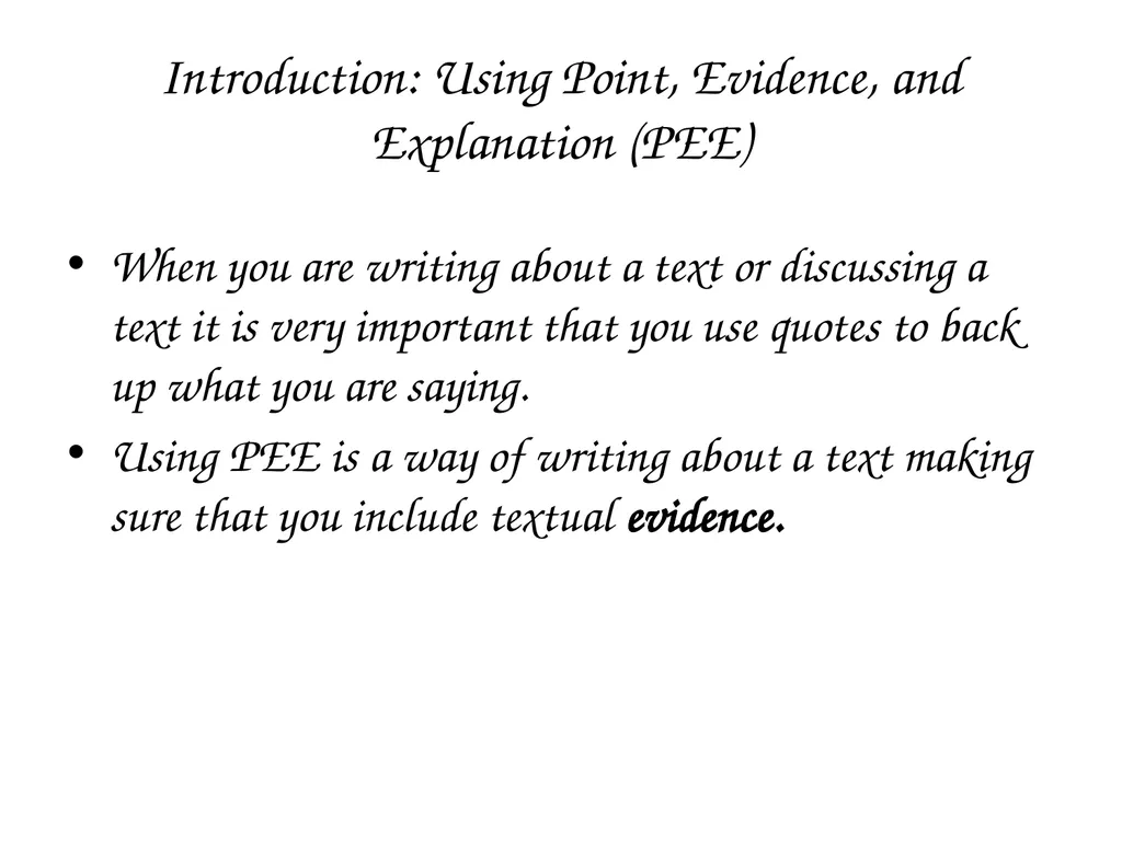 PEE Paragraphs AIM: To understand how this - slide 3 of 12