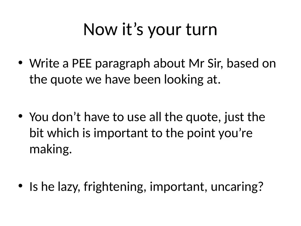 PEE Paragraphs AIM: To understand how this - slide 11 of 12