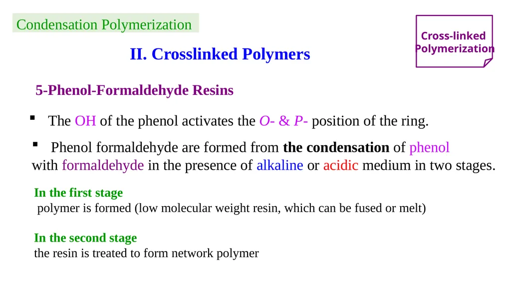 Chapter 2: General Methods for preparing Polymers - slide 47 of 156