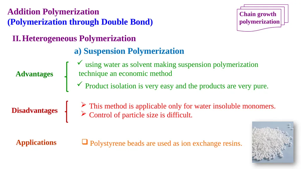 Chapter 2: General Methods for preparing Polymers - slide 109 of 156