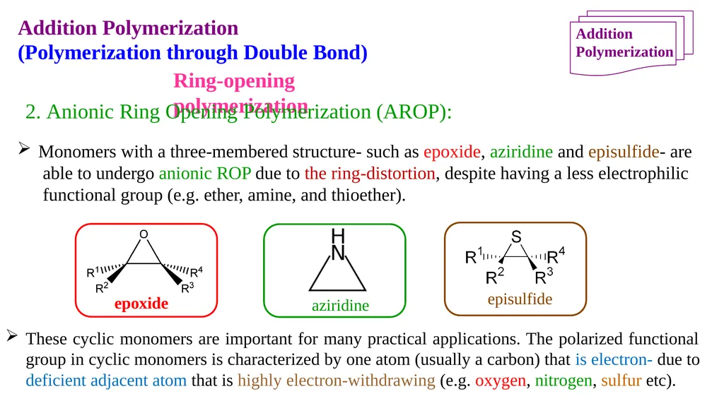 Chapter 2: General Methods for preparing Polymers - slide 146 of 156