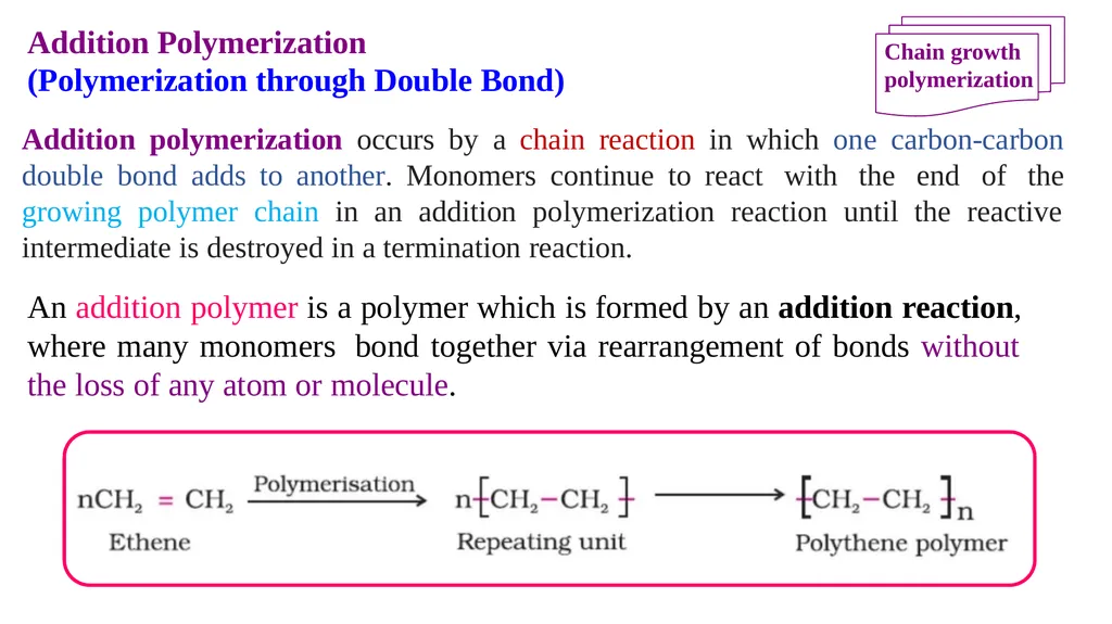 Chapter 2: General Methods for preparing Polymers - slide 73 of 156