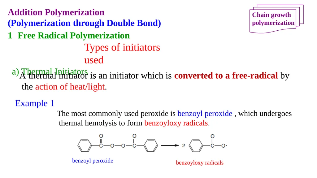 Chapter 2: General Methods for preparing Polymers - slide 82 of 156