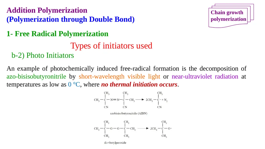 Chapter 2: General Methods for preparing Polymers - slide 88 of 156