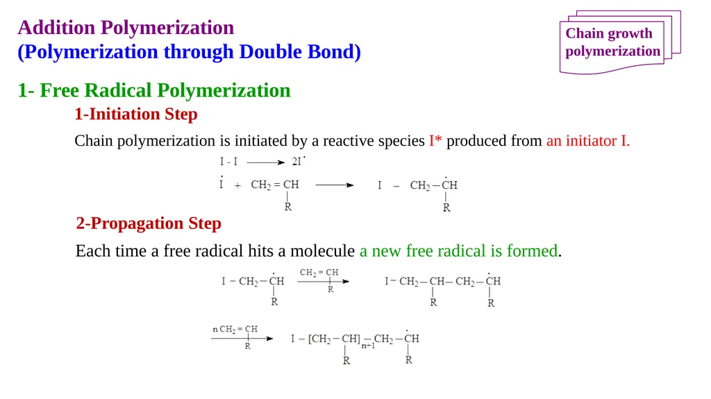 Chapter 2: General Methods for preparing Polymers - slide 92 of 156
