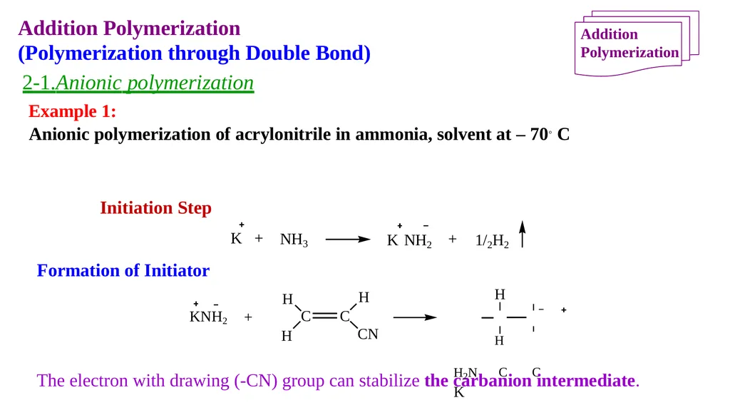 Chapter 2: General Methods for preparing Polymers - slide 117 of 156