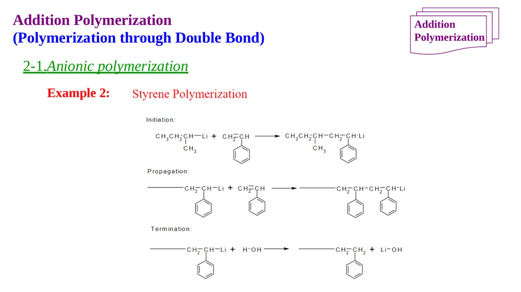 Chapter 2: General Methods for preparing Polymers - slide 119 of 156