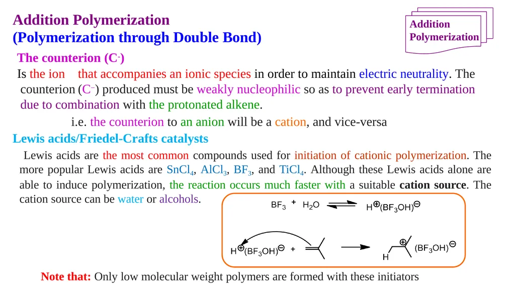 Chapter 2: General Methods for preparing Polymers - slide 124 of 156