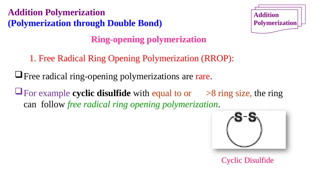 Chapter 2: General Methods for preparing Polymers - slide 145 of 156
