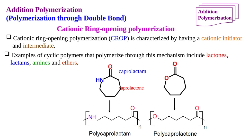 Chapter 2: General Methods for preparing Polymers - slide 149 of 156