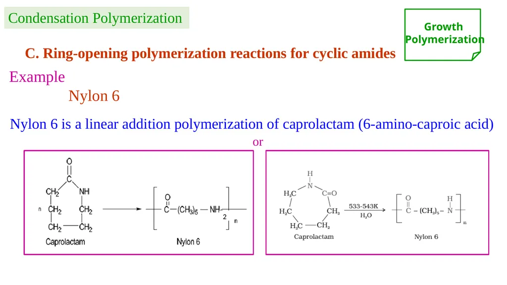 Chapter 2: General Methods for preparing Polymers - slide 14 of 156