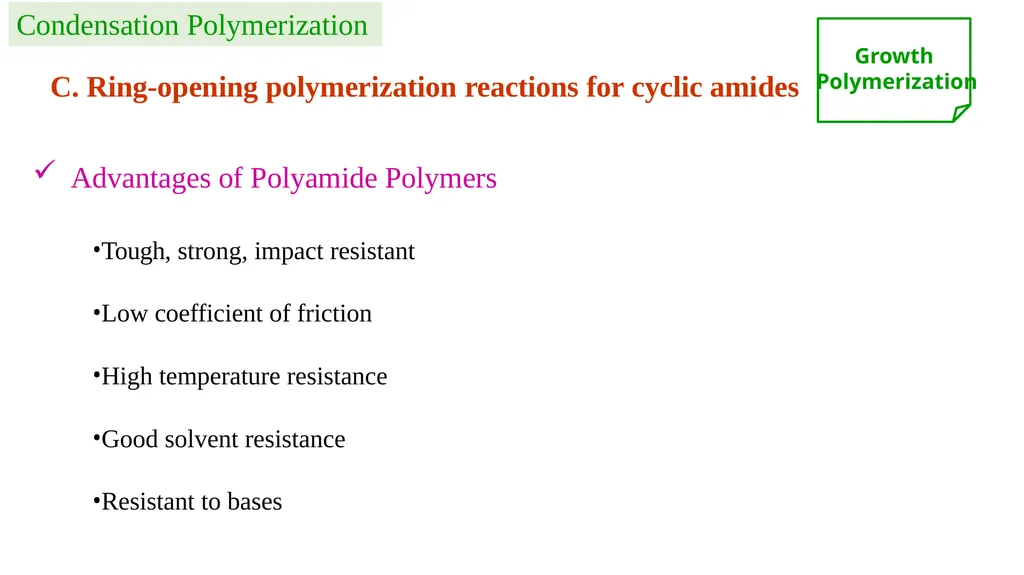 Chapter 2: General Methods for preparing Polymers - slide 16 of 156