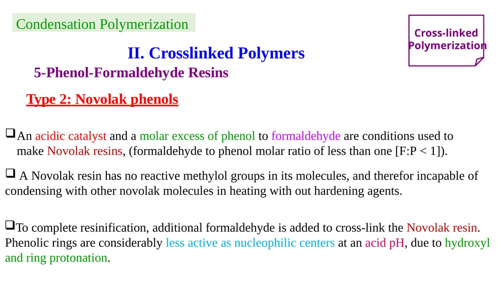 Chapter 2: General Methods for preparing Polymers - slide 52 of 156