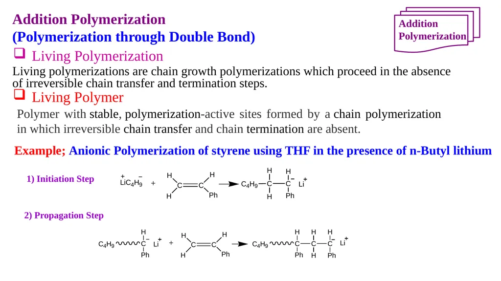 Chapter 2: General Methods for preparing Polymers - slide 120 of 156