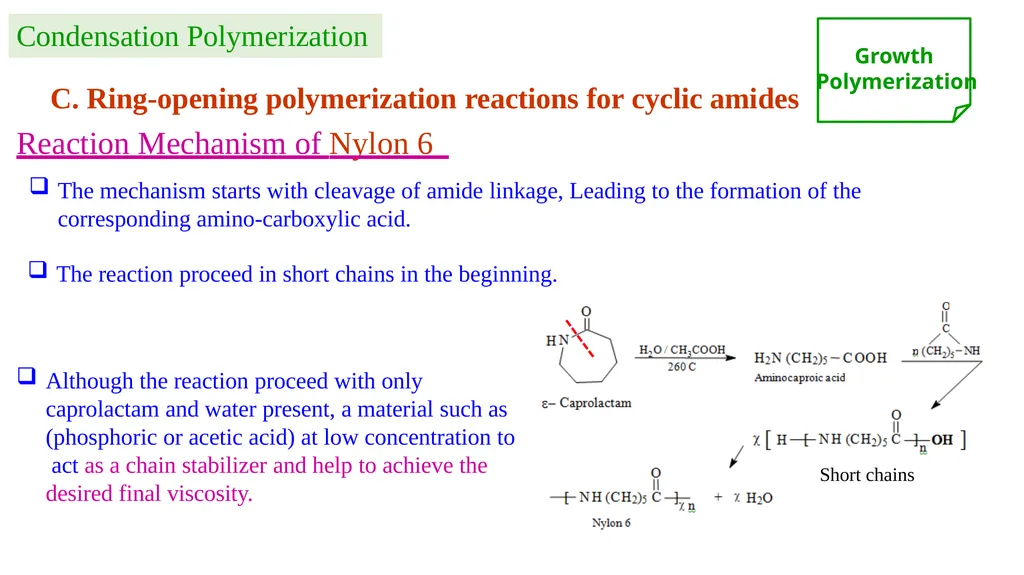 Chapter 2: General Methods for preparing Polymers - slide 15 of 156