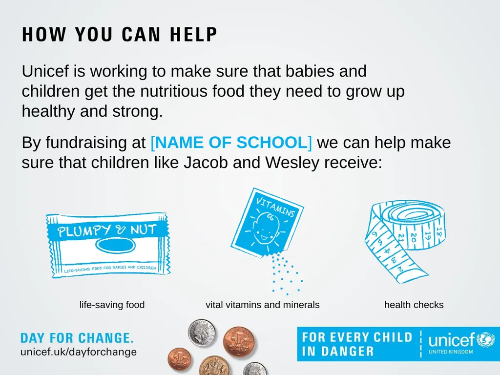 Unicef needs [insert name of school]! DAY FOR - slide 10 of 13