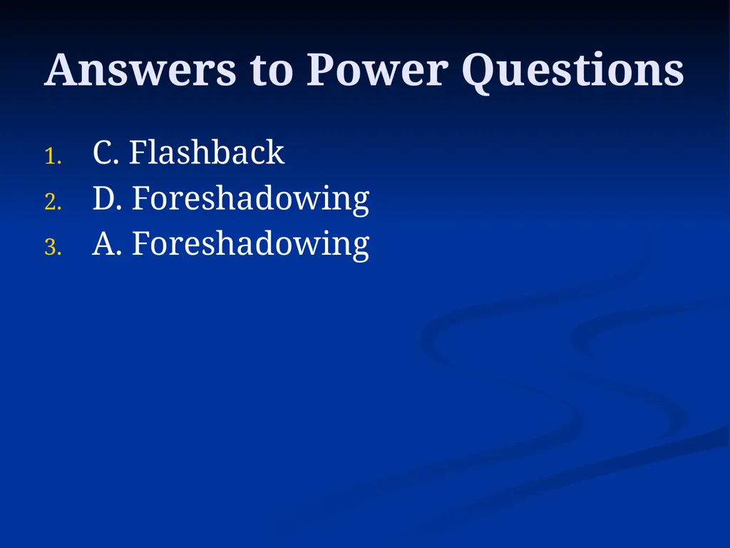 What is the difference between foreshadowing and a - slide 15 of 18