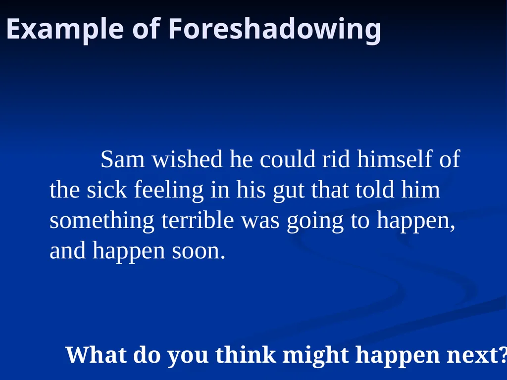 What is the difference between foreshadowing and a - slide 10 of 18